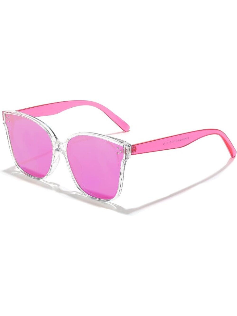 Women's Pink Retro Square Oversized Polarized Sunglasses Minimalist Style B2600